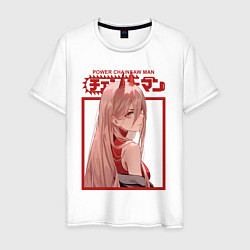Футболка хлопковая мужская Человек бензопила Пауэр, цвет: белый