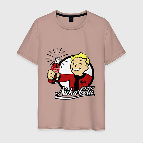 Мужская футболка Vault boy - nuka cola / Пыльно-розовый – фото 1