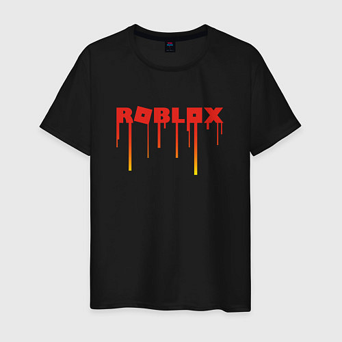Мужская футболка Roblox градиент с подтеками / Черный – фото 1