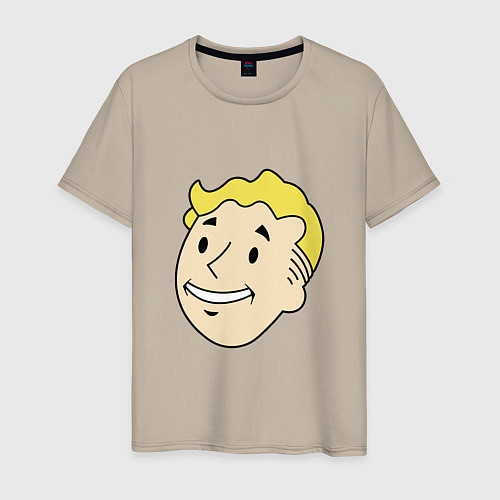 Мужская футболка Vault boy head / Миндальный – фото 1