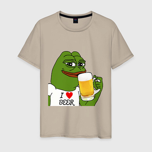 Мужская футболка Drink Pepe / Миндальный – фото 1