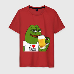 Футболка хлопковая мужская Drink Pepe, цвет: красный