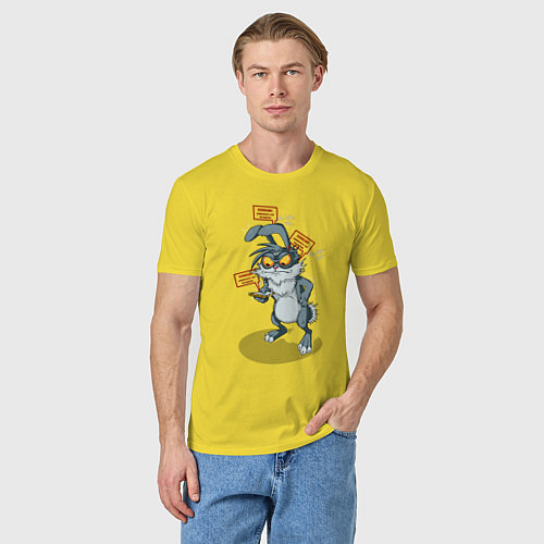 Мужская футболка Смарт кролик / Желтый – фото 3
