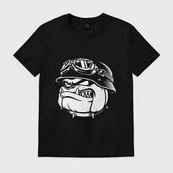 Футболка хлопковая мужская Evil bulldog head, цвет: черный