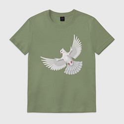 Футболка хлопковая мужская Белый голубь, цвет: авокадо