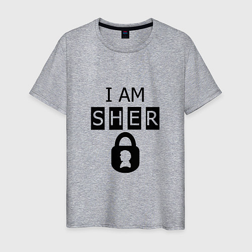 Мужская футболка I am Sher locked / Меланж – фото 1