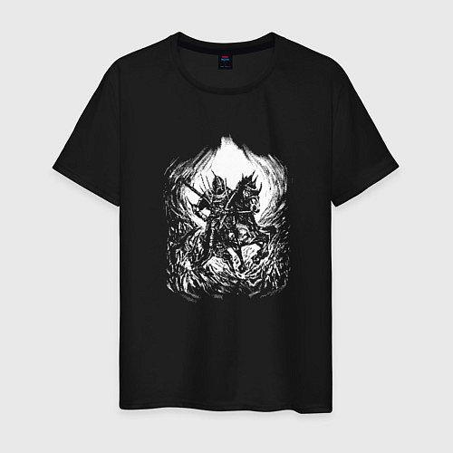 Мужская футболка Knight on horseback / Черный – фото 1