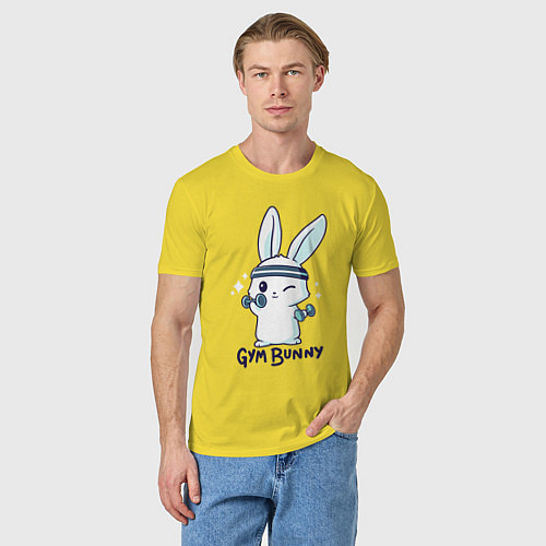 Мужская футболка Gym bunny / Желтый – фото 3