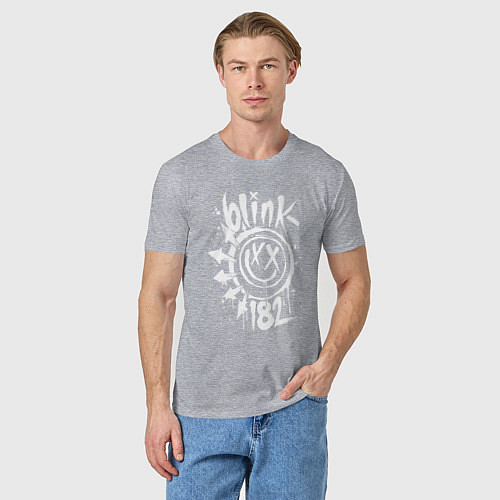 Мужская футболка Blink 182 logo / Меланж – фото 3