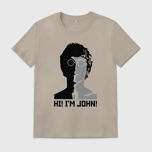 Мужская футболка Джон Леннон - портрет / Миндальный – фото 1