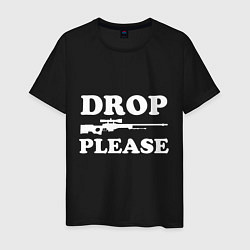 Футболка хлопковая мужская Drop AWP Please, цвет: черный