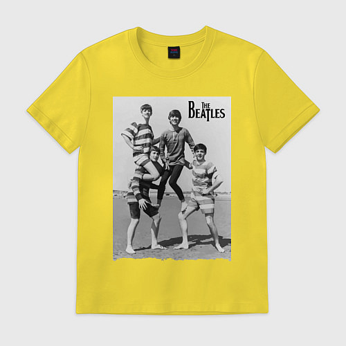 Мужская футболка Молодые музыканты на пляже / Желтый – фото 1
