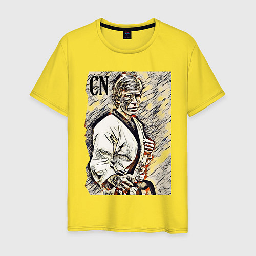 Мужская футболка Чак Норрис - чун-кук-до / Желтый – фото 1