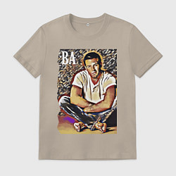 Футболка хлопковая мужская Бен Аффлек - кинозвезда, цвет: миндальный