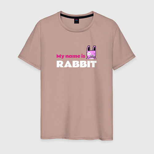 Мужская футболка My name is Rabbit / Пыльно-розовый – фото 1