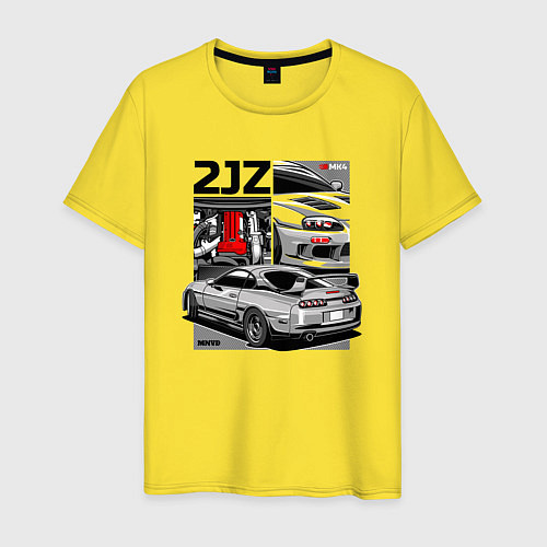 Мужская футболка Toyota Supra mk4 2JZ / Желтый – фото 1