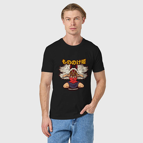 Мужская футболка Ghibli Mononoke / Черный – фото 3
