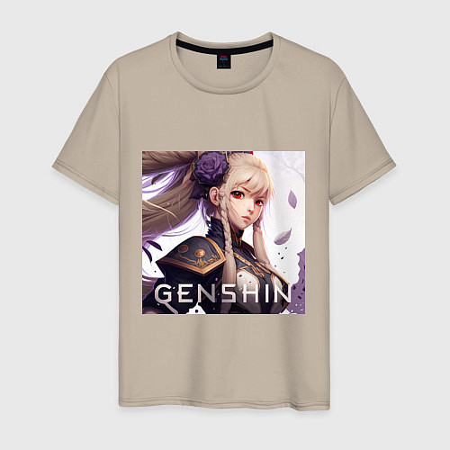 Мужская футболка Genshin Impact art / Миндальный – фото 1