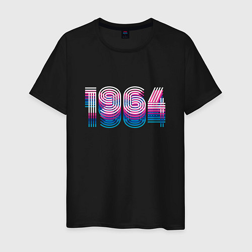 Мужская футболка 1964 год ретро неон / Черный – фото 1