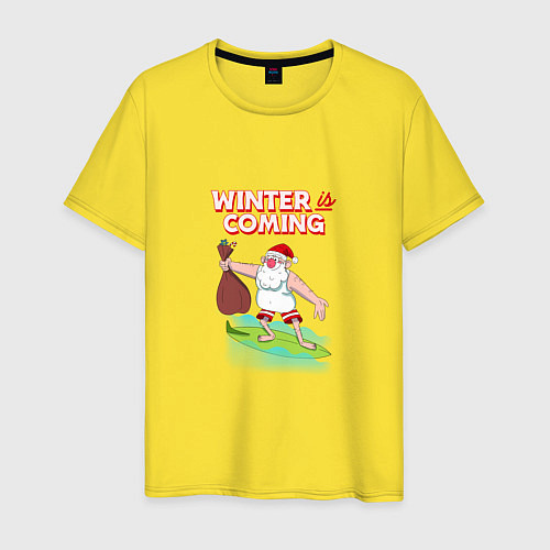 Мужская футболка Winter is coming new year / Желтый – фото 1