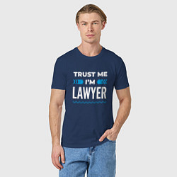 Футболка хлопковая мужская Trust me Im lawyer, цвет: тёмно-синий — фото 2