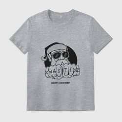 Футболка хлопковая мужская Xmas time merry christmas, цвет: меланж