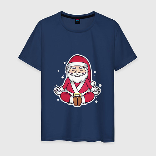 Мужская футболка Санта релакс / Тёмно-синий – фото 1