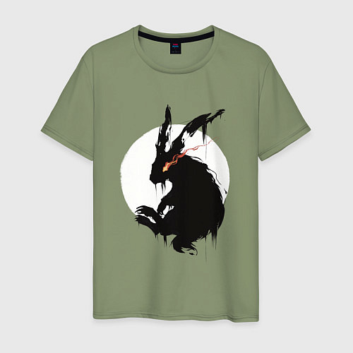 Мужская футболка Черный кролик 2023 / Авокадо – фото 1