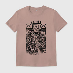 Футболка хлопковая мужская Команда плохих костей, цвет: пыльно-розовый