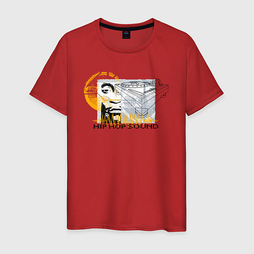 Мужская футболка Звук хип-хопа / Красный – фото 1
