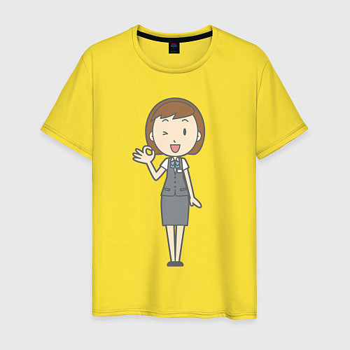 Мужская футболка Офисная леди согласна / Желтый – фото 1