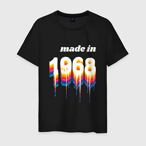 Мужская футболка Made in 1968 liquid art / Черный – фото 1