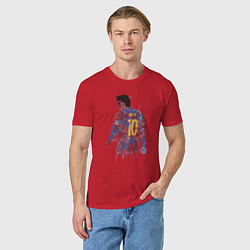 Футболка хлопковая мужская Color Messi, цвет: красный — фото 2
