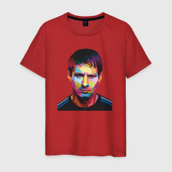 Футболка хлопковая мужская Face Messi, цвет: красный