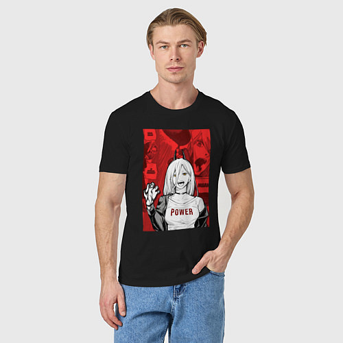 Мужская футболка Человек с бензопилой - Пауэр / Черный – фото 3