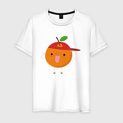 Футболка хлопковая мужская Крутой персик, цвет: белый