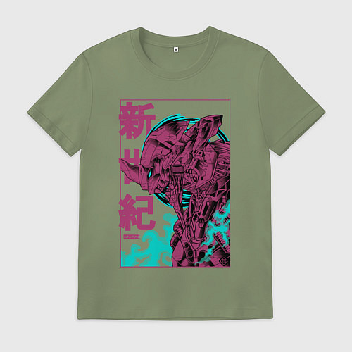 Мужская футболка Евангелион eva-01 neon genesis / Авокадо – фото 1