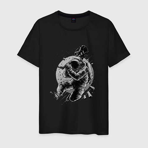 Мужская футболка Рокер Астронавт Rocker Astronaut / Черный – фото 1
