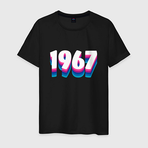Мужская футболка Made in 1967 vintage art / Черный – фото 1