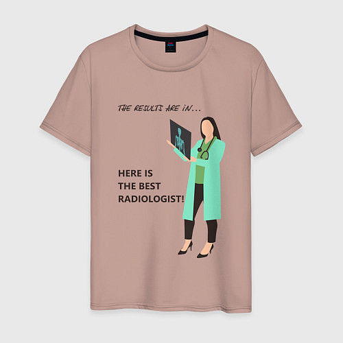 Мужская футболка Лучший рентгенолог / Пыльно-розовый – фото 1