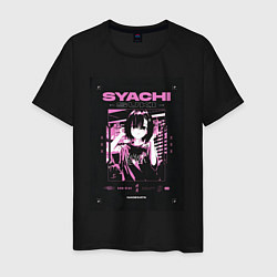 Футболка хлопковая мужская Syachi suki slayer punk, цвет: черный