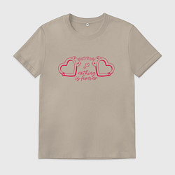 Футболка хлопковая мужская Nothing is forever, цвет: миндальный