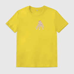 Футболка хлопковая мужская Рука зомби, вещь семейки Аддамс, цвет: желтый