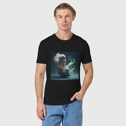 Мужская футболка Волшебный пароход / Черный – фото 3