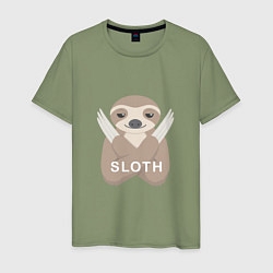 Футболка хлопковая мужская Sloth, цвет: авокадо