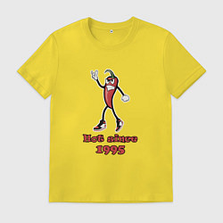 Футболка хлопковая мужская Hot since 1995, цвет: желтый