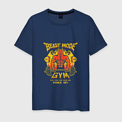 Футболка хлопковая мужская Beast mode gym, цвет: тёмно-синий