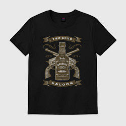 Футболка хлопковая мужская Saloon, цвет: черный