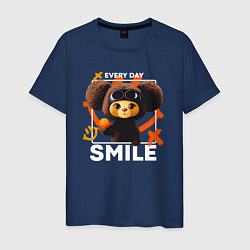 Футболка хлопковая мужская Every day smile, цвет: тёмно-синий