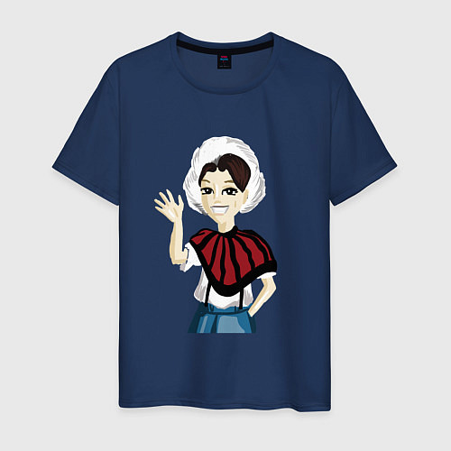 Мужская футболка Айдол Хан / Тёмно-синий – фото 1